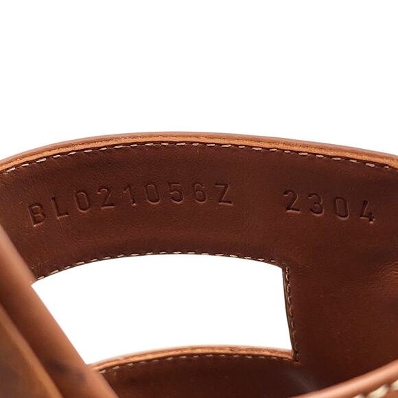 Hermes Oran Women's Leather Slide H Sandals Brown EU 40.5 US 10 - NWOB $840 - Picture 8 of 8